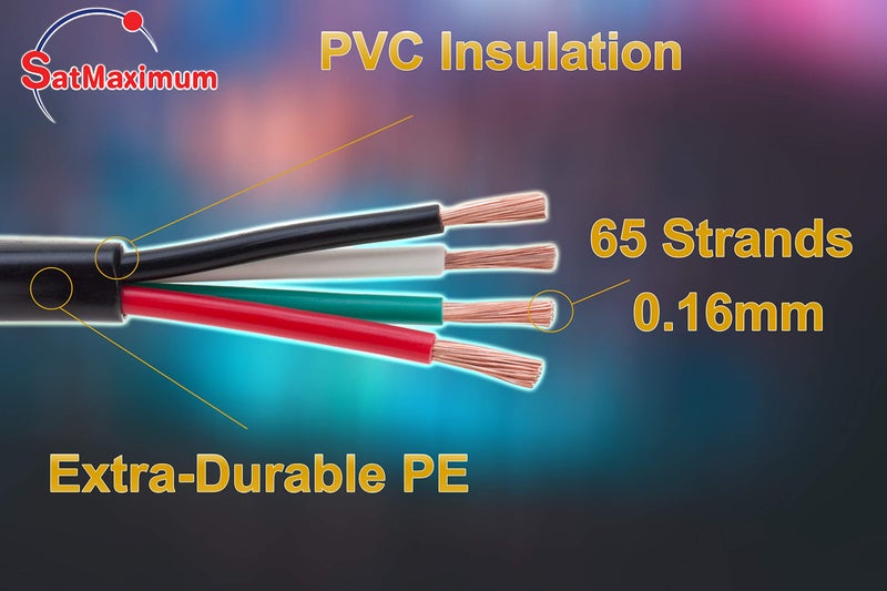 Satmaximum 16/4 250FT Outdoor Speaker Wire Copper Clad Aluminum, Stranded Bulk Audio Cable | CL2, Direct Burial, UV Resistant - Image 2
